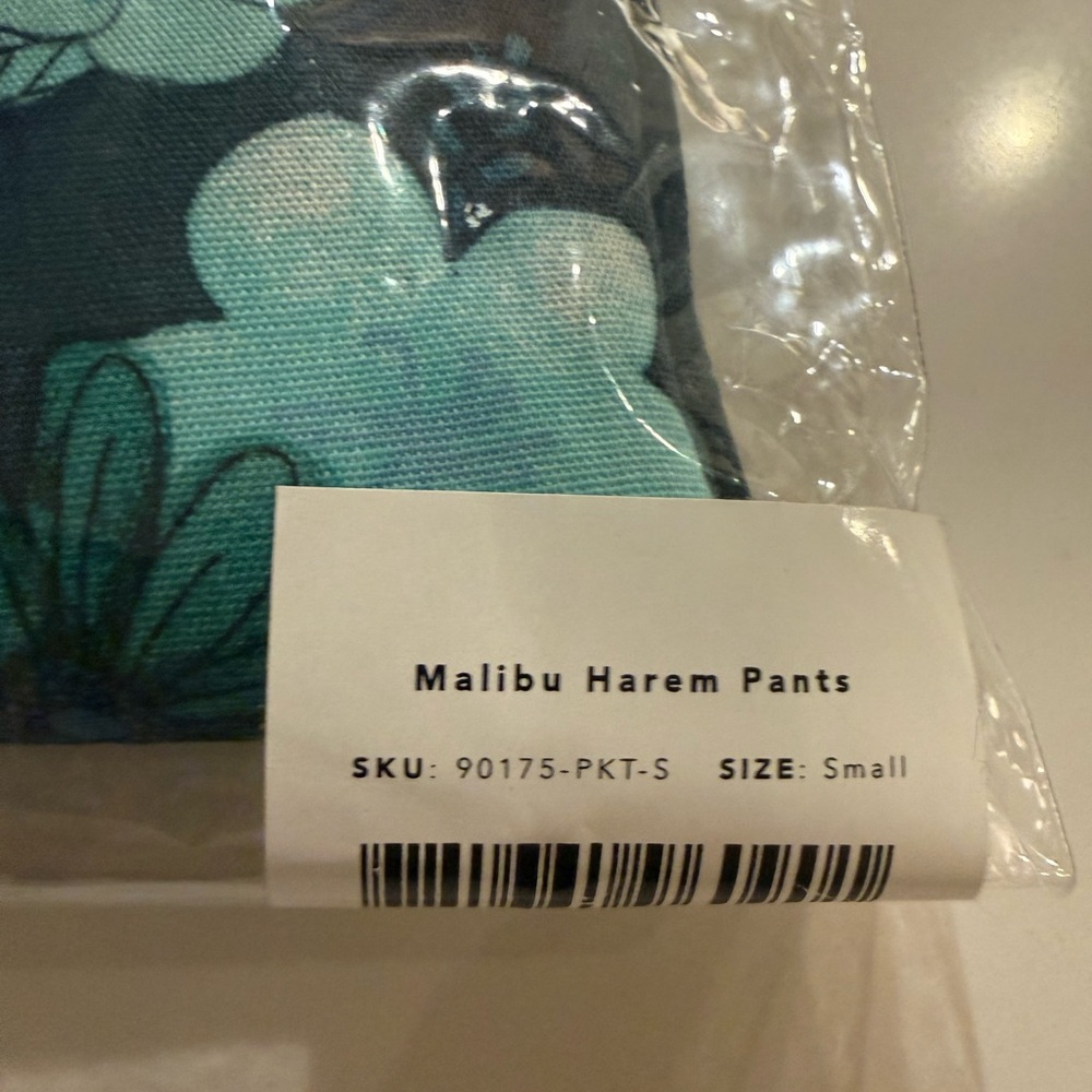 NWT Lotus and Luna Floral Blue Harem Pants - Picture 5 of 6